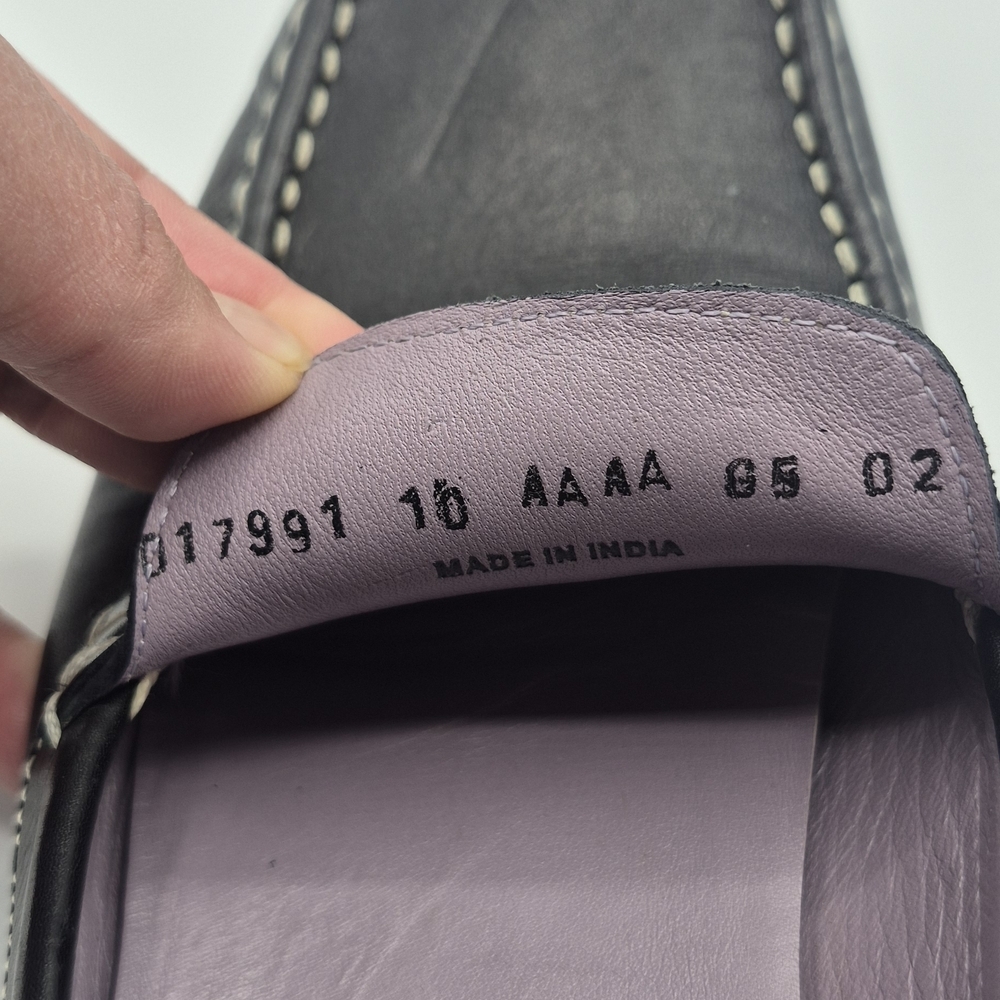 Cole Haan Black Leather Slip-On Loafers with Stud Accents - Picture 4 of 4